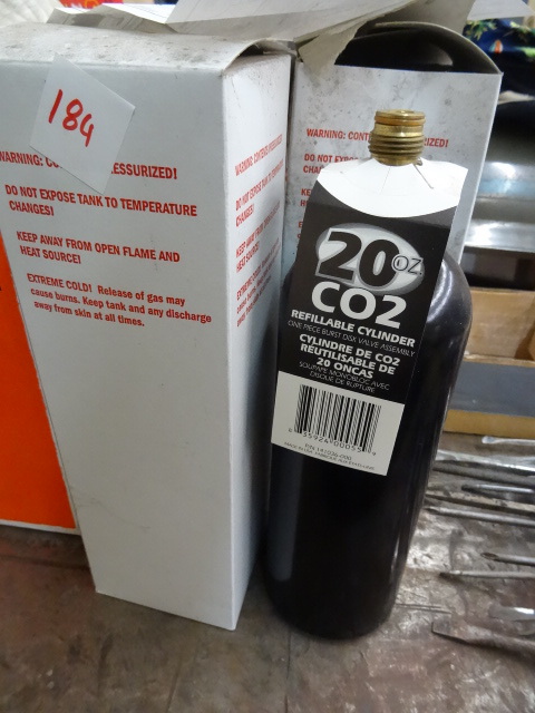 lot 184 image: 20 Oz. C02 Refillable Cylinders Qty 4