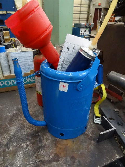 lot 190 image: 8 Qt. Oil Can with Funnel