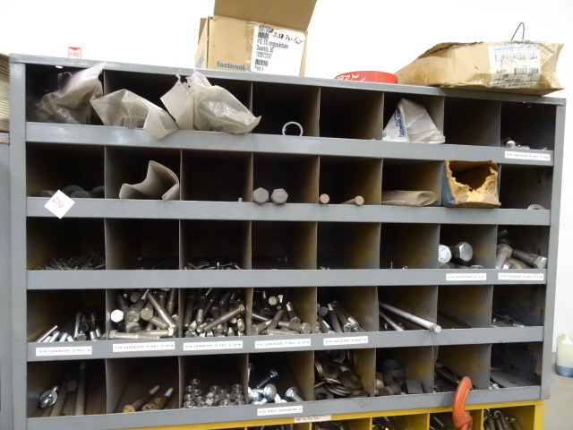 lot 250 image: 40 Hole Hardware Bin. Lots of Bolts.