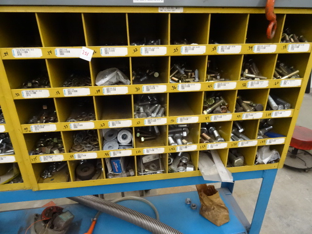 lot 251 image: 40 Hole Hardware Bin.Mixture of Hardware.