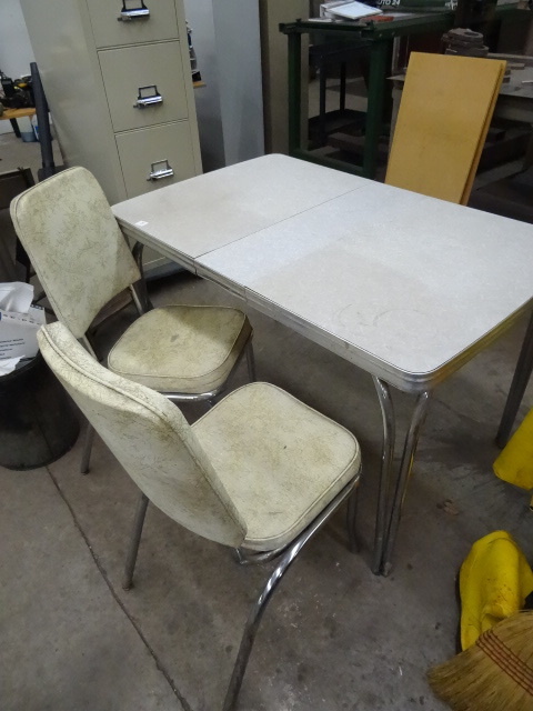 lot 365 image: Vintage Kitchen Table Metal Legs