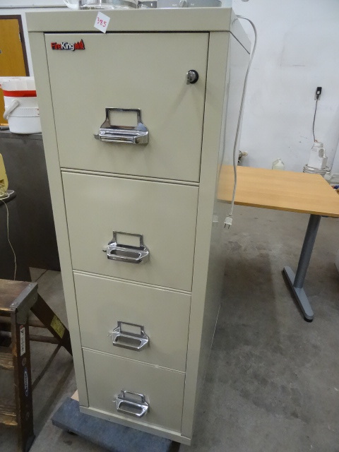 lot 385 image: Fire King 4 Drawer Fireproof File Cabinet