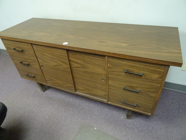 lot 403 image: Office Credenza 4 Drawer 2 Sliding Doors