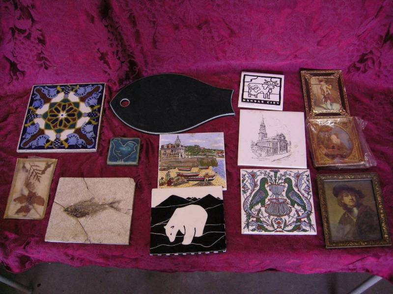 lot 37 image: Vintage Tiles & Pictures
