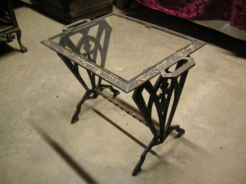 lot 7 image: Antique Cast Arts and Crafts Table