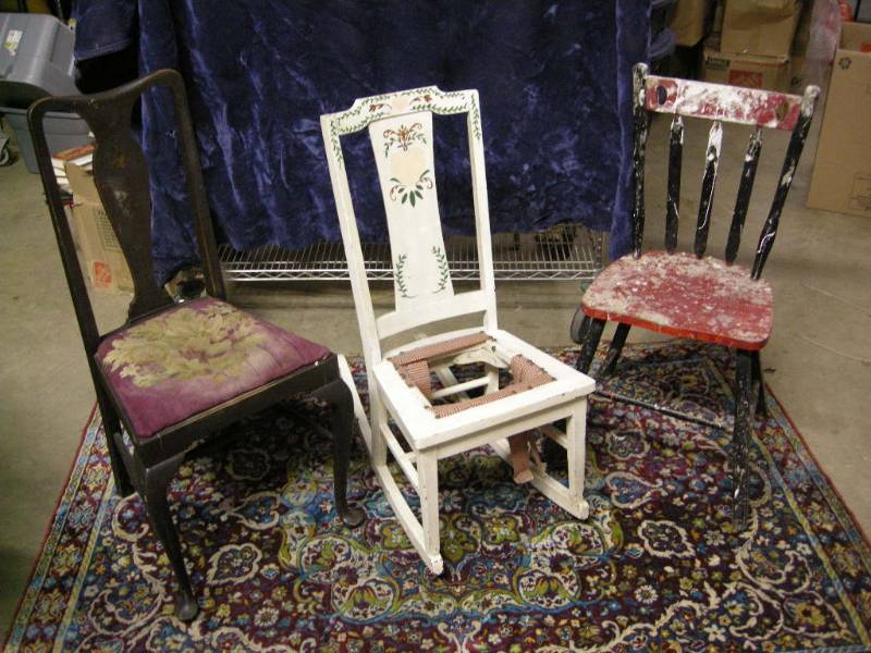lot 13 image: 3 Old Chairs