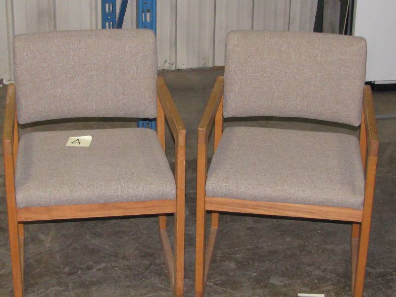 Tan Padded Fabric  Chairs