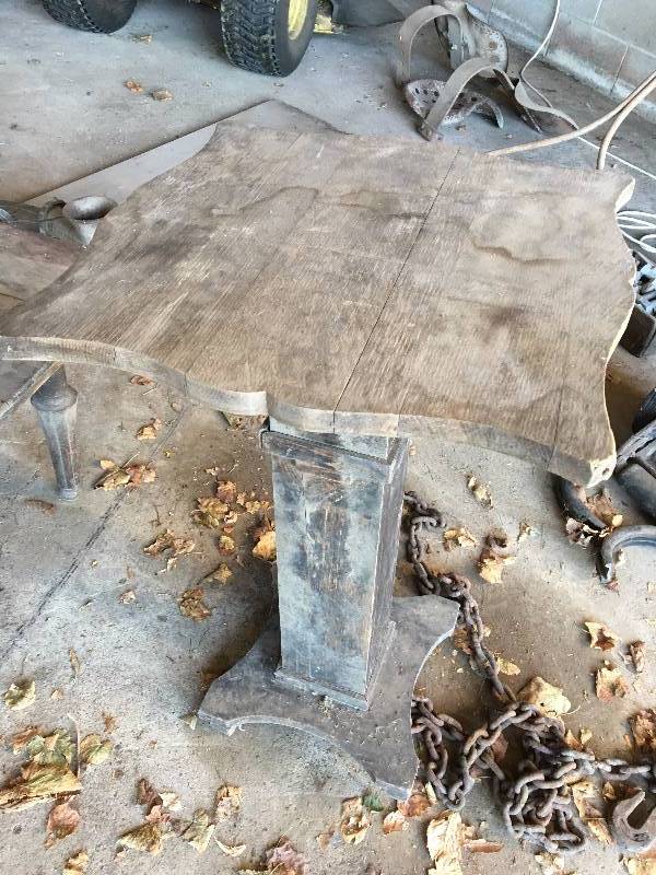 lot 49 image: OLD TABLE AND STAND