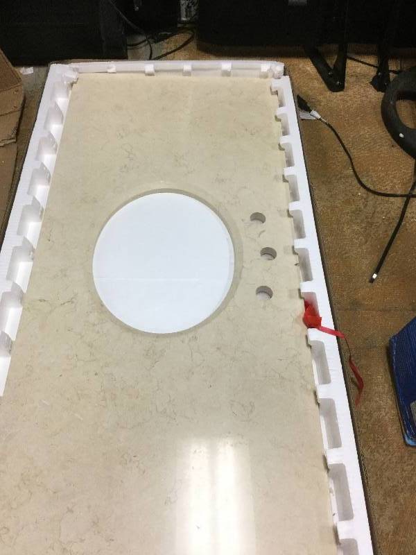lot 2 image: Avanity 49 in. Marble Stone Vanity Top in Galala Beige without Basin,open box stock and actual photos used to display item