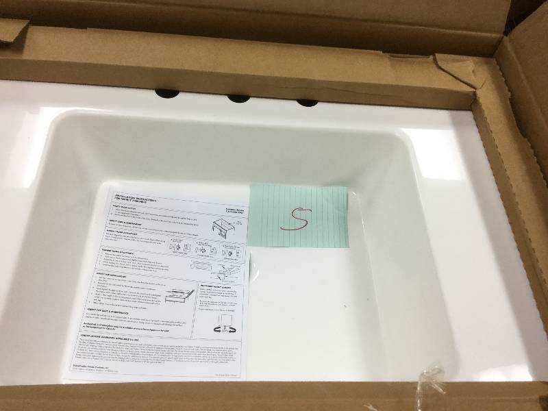 lot 5 image: Martha Stewart Living Seal Harbor 30.25 in. Vanity in Sharkey Gray with Vanity Top in White,open box stock and actual photos used to display item