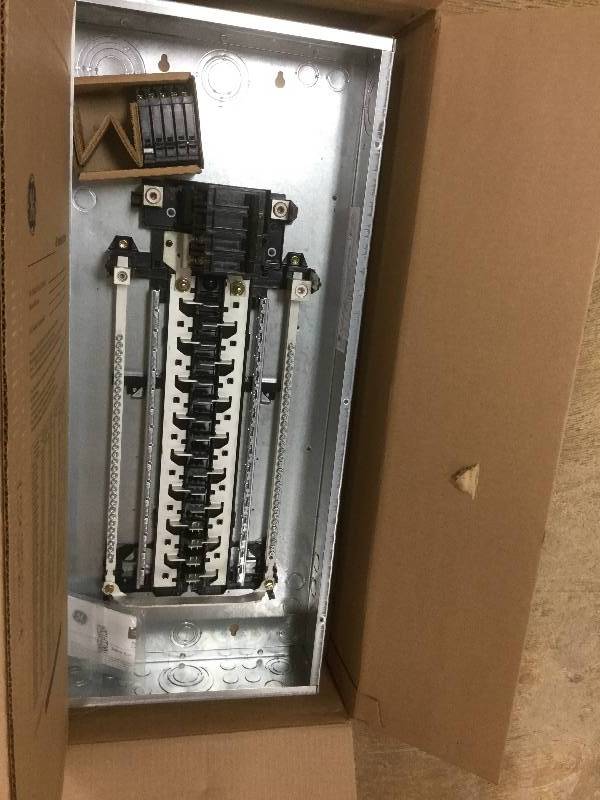 lot 35 image: GE 200 Amp 32 Space 40 Circuit Indoor Main Breaker Load Center Value Kitopen box stock and actual photos used to display item
