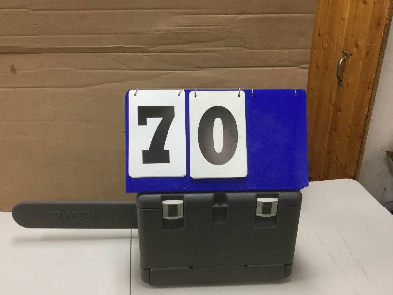 lot 70 image: Ryobi 14 in. 37cc 2-Cycle Gas Chainsaw used in working conditions
