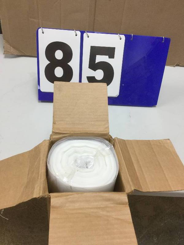 lot 85 image: HUSKY 55 Gal. Heavy Duty Clear Trash Liners (55 Count) open box stock and actual photos used to display item
