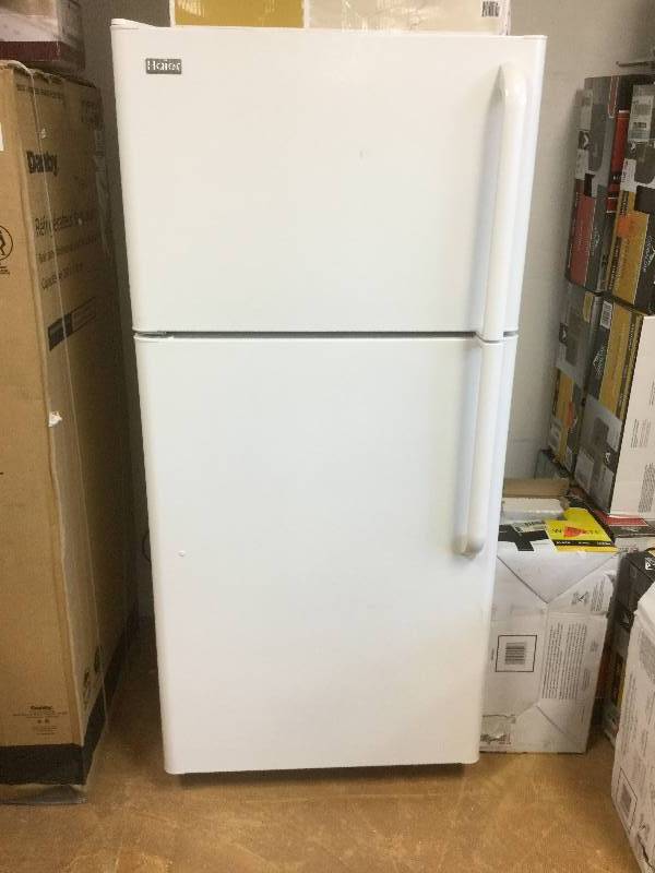 lot 104 image: Haier - HRT18R1AWW RefrigeratorFreezer open box stock and actual photos used to display item
