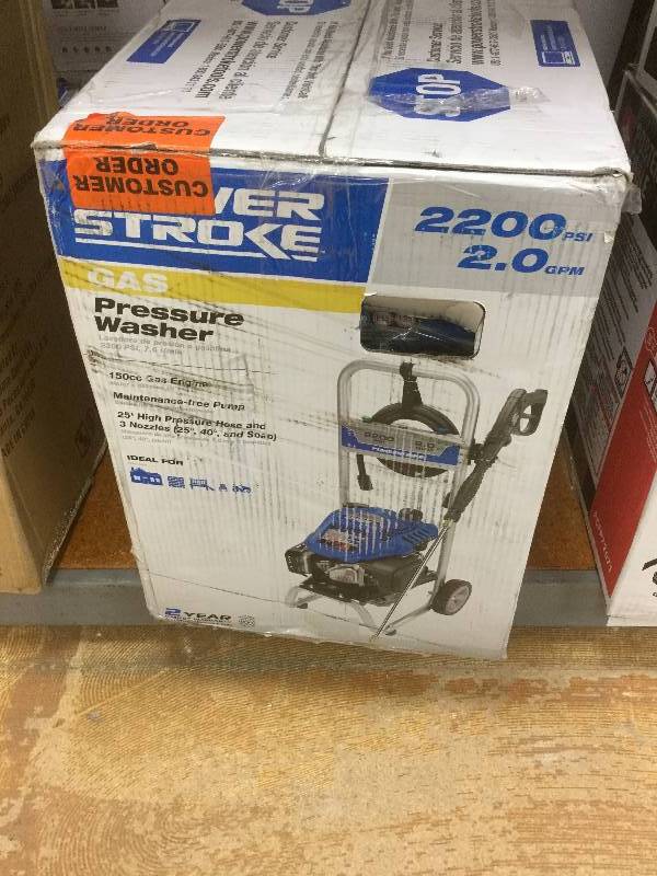 lot 108 image: PowerStroke 2200-PSI 2.0-GPM 150cc Gas Pressure Washer New open box stock and actual photos used to display item