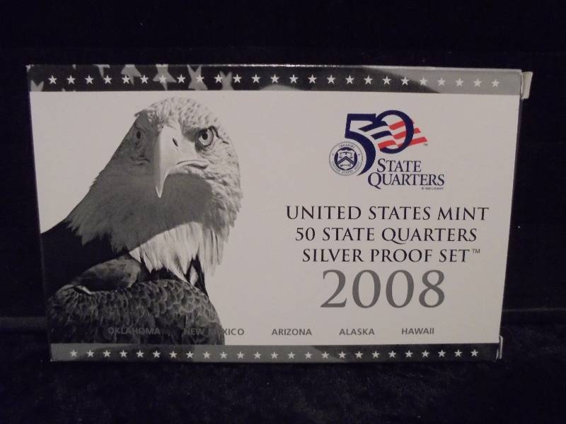 2008 US Mint 50 State Quarters Silver Proof Set