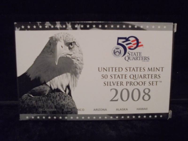 2008 US Mint 50 State Quarters Silver Proof Set