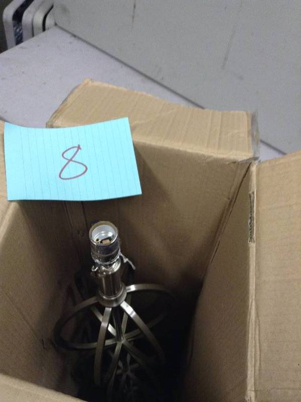 lot 8 image: Floor Lamp 57 in Satin Nickel Five Ball Metal Model
