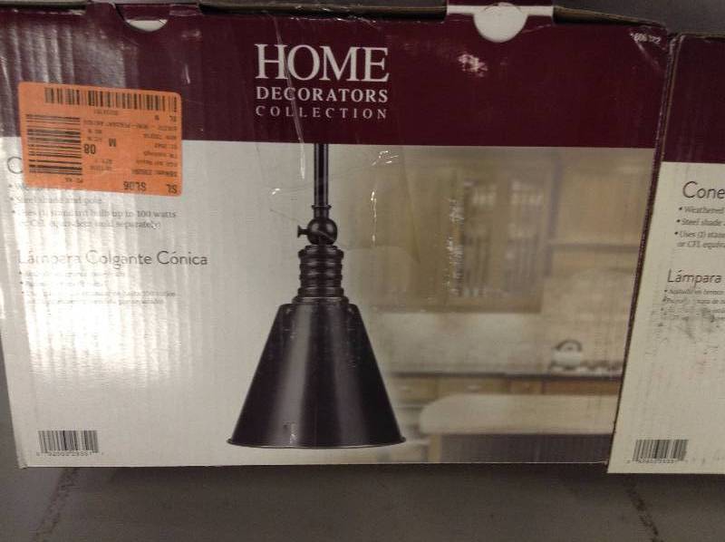 lot 45 image: Lot of 2 Home Decorators Cone Pendant Lights Never Used