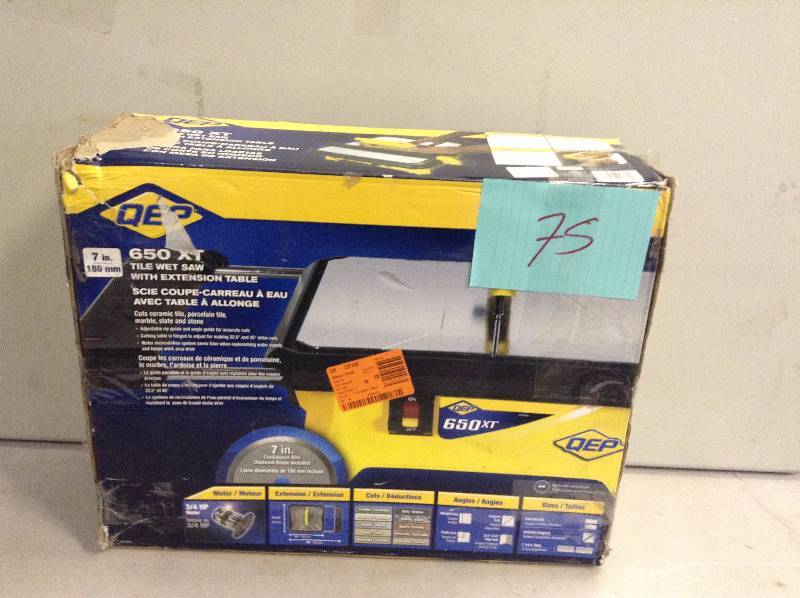 lot 75 image: QEP 650XT 7 in Wet Tile Saw used in good working condition