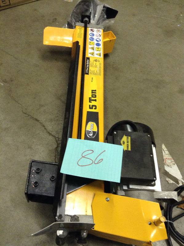 lot 86 image: All Power 5 Ton Log Splitter missing wheel needs repair