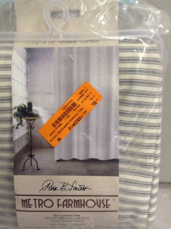 lot 72 image: Metro farmhouse Cotton Shower Curtain Never used