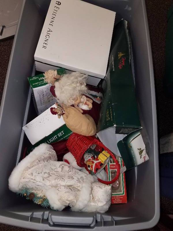 Large Tote Of Christmas Decorations