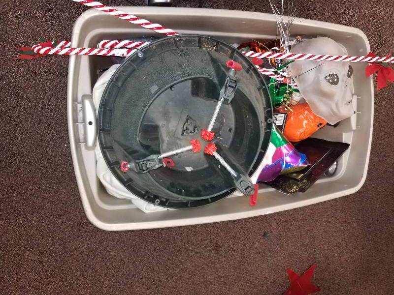 Mixed Tote of Holiday Decorations
