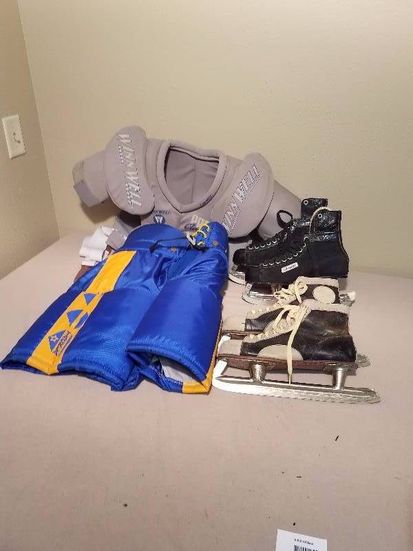 Vintage Hockey Skates and Pads Lot