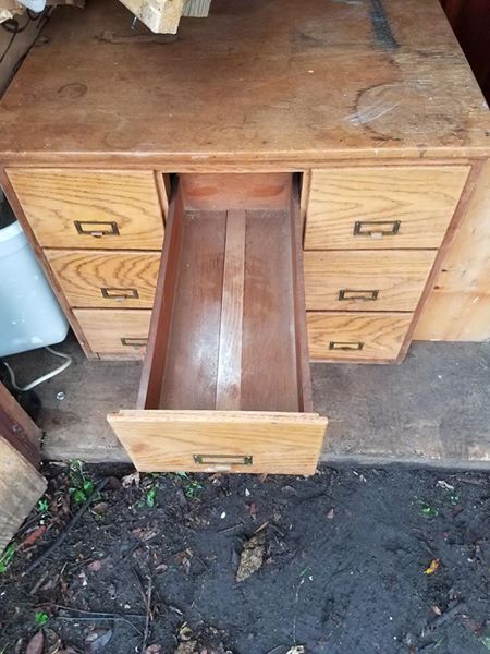 Vintage Library Catalog Cabinet