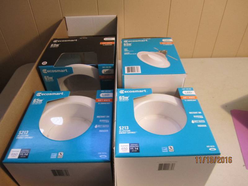 lot 74 image: Case of 4 new Ecosmart 65 Watt LED ...