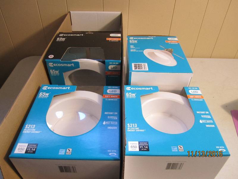 lot 75 image: Case of 4 new Ecosmart 65 Watt LED ...
