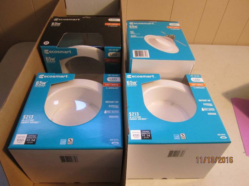 lot 79 image: Case of 4 new Ecosmart 65 Watt LED ...