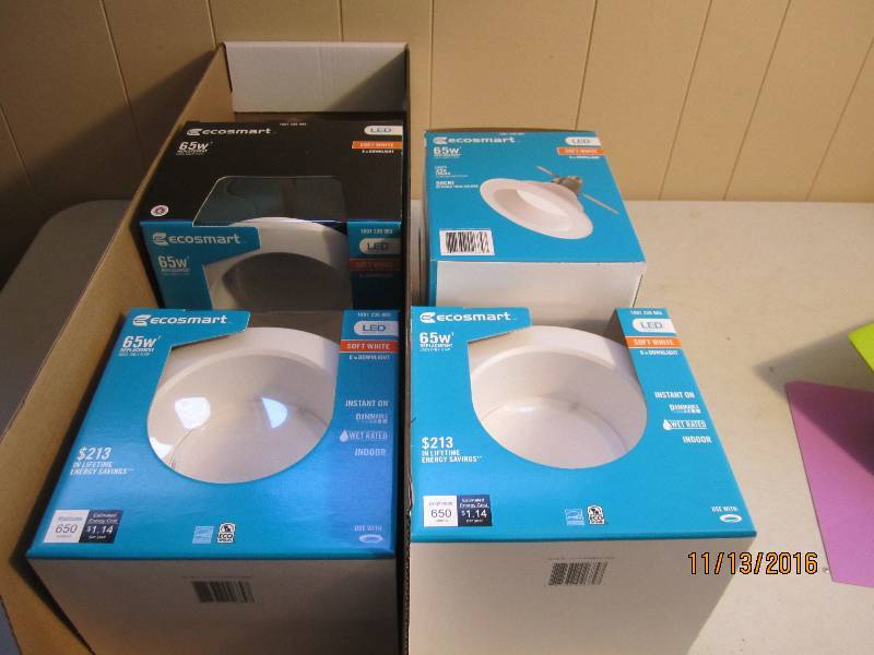 lot 81 image: Case of 4 new Ecosmart 65 Watt LED ...