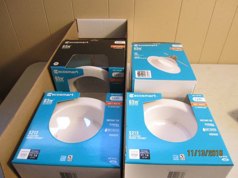 lot 83 image: Case of 4 new Ecosmart 65 Watt LED ...