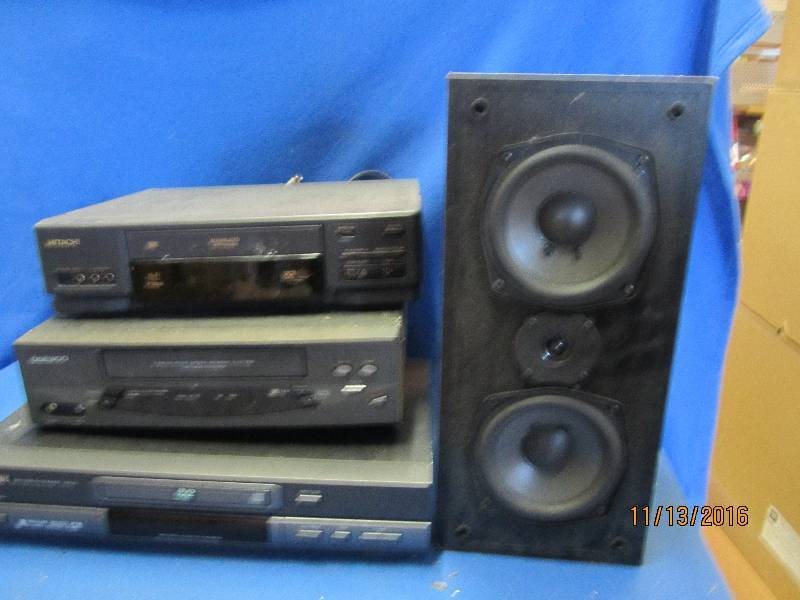 lot 99 image: DVD VHS speakers and more...