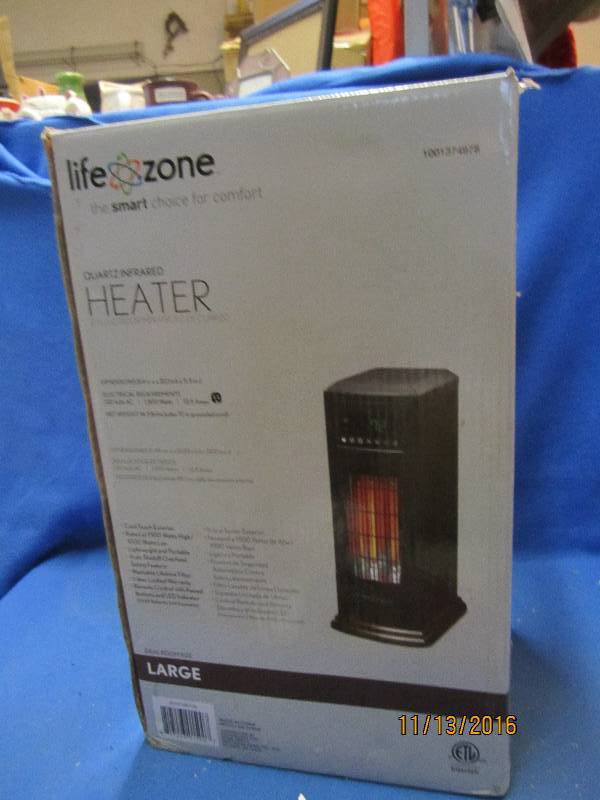 lot 113 image: Life zone quartz infared heater lar...