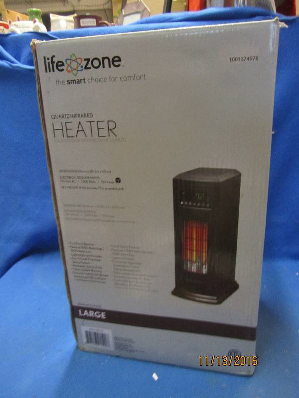 lot 114 image: Life zone quartz infared heater lar...