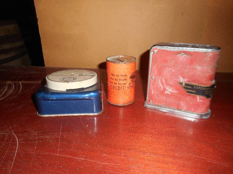 3 ANTIQUE COIN BANKS