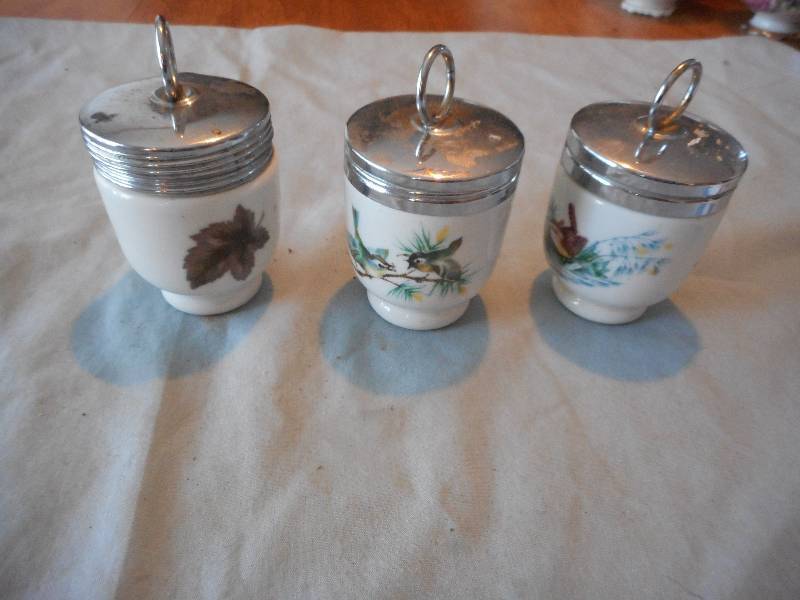 3 VINTAGE GLASS CHINA CONTAINERS