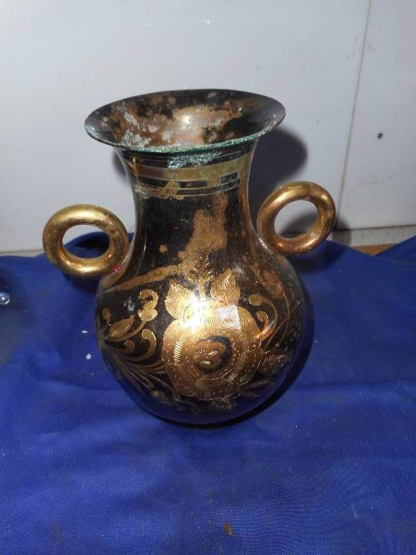 ANTIQUE BRASS VASE