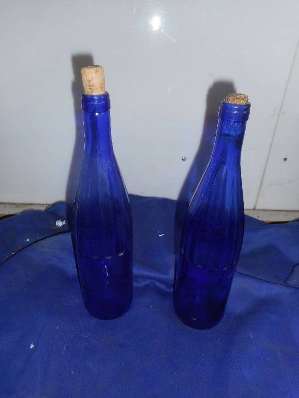 2 COBALT BLUE BOTTLES