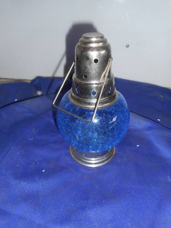 VINTAGE COBALT BLUE CANDLE HOLDER