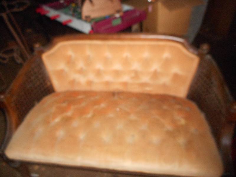 ANTIQUE PADDED BENCH