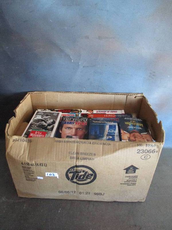 lot 102 image: Box of VHS Movies