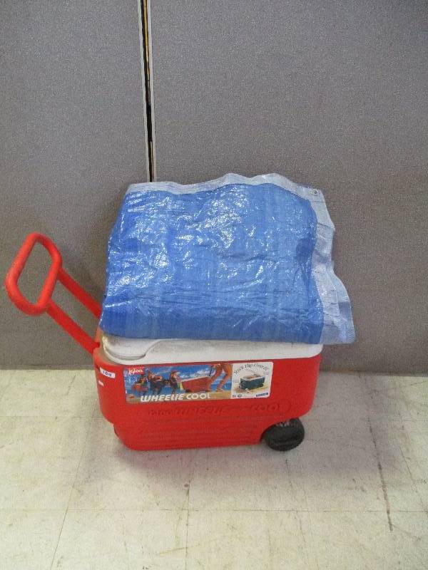 lot 104 image: Cooler, Tarp & More