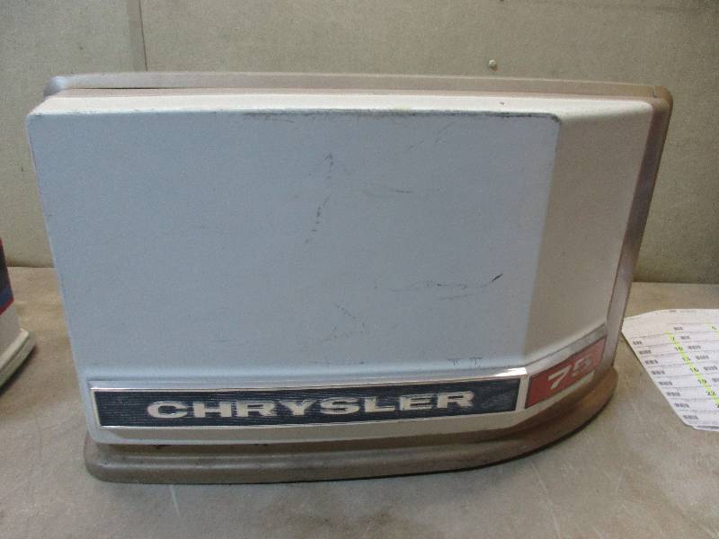 lot 3 image: 75 hp Chrysler outboard motor cover