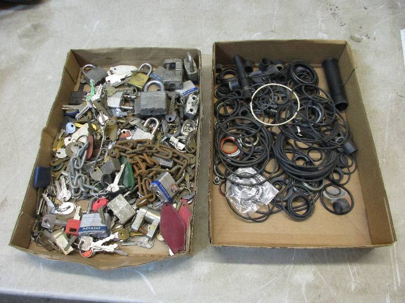 lot 17 image: misc rubber gaskets and misc keys and locks