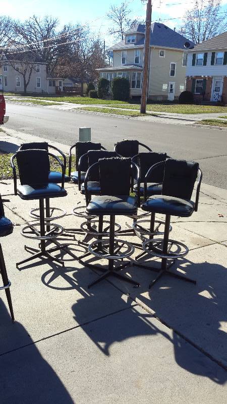 High-back swivel armchairs - set of 8