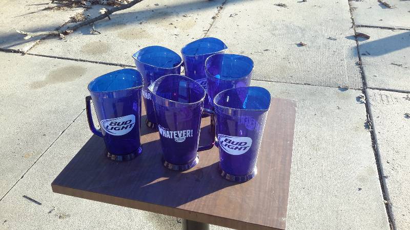 Set of 6 Bud light plastic pour pitchers